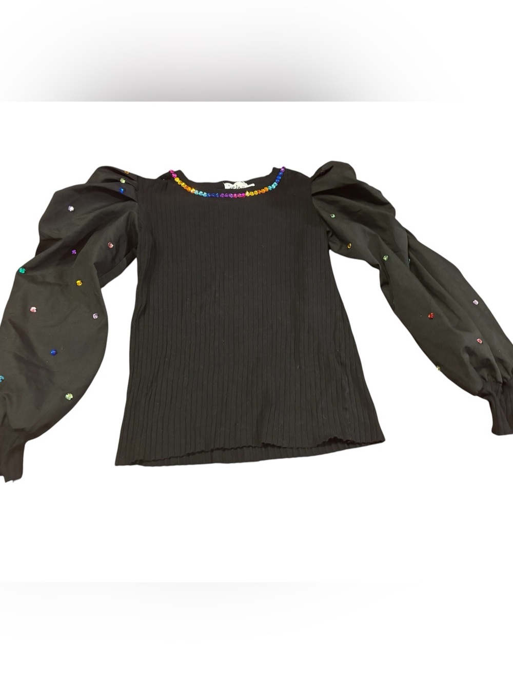 Lola + the boys gorgeous black sweater with beads, size 14